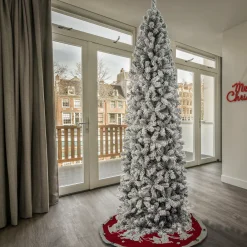 New National Tree Company 9 ft. Acacia Flocked Slim Tree