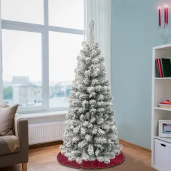 Online National Tree Company 4.5 ft. Acacia Pencil Slim Flocked Tree