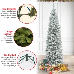 National Tree Company 7.5 ft. Acacia Pencil Slim Flocked Tree