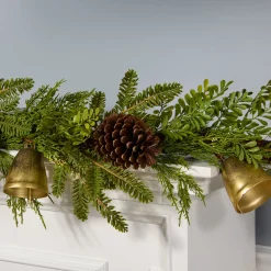 Online National Tree Company 6 ft. Christmas Bells Pine Garland