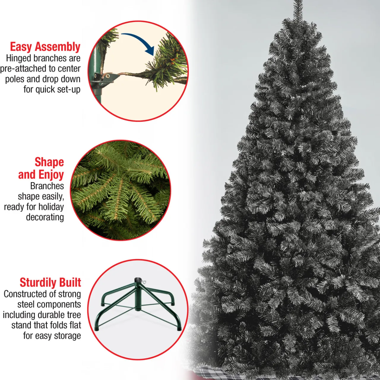 Outlet National Tree Company 7.5 ft. Color Pop Black Tree