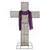 Online National Tree Company 5 ft. Easter 2D Glitter Mesh Cross Decoration with LED Lights