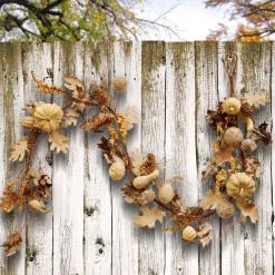 Discount National Tree Company 6 ft. Fall Garland with Pumpkins, Gourds, Maple Leaves, Pinecones, Berry Clusters