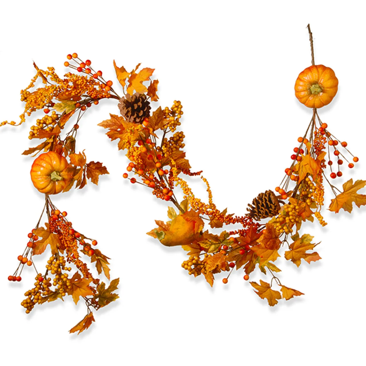Outlet National Tree Company 6 ft. Fall Garland with Pumpkins, Pinecones, Berry Clusters, Maple Leaves