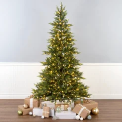 New National Tree Company 7.5 ft. Festive Fern Tree with Clear Lights