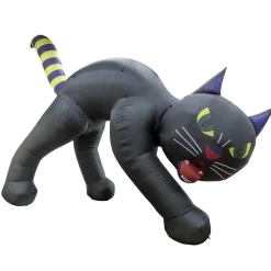 Best National Tree Company 20 ft. Halloween Black Cat Inflatable Decoration with LED Lights