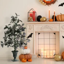 Hot National Tree Company 4 ft. Halloween Black Oak Tree in a Black Urn Base