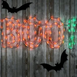 Online National Tree Company 3 ft. Halloween BOO Lighted Sign Decoration with LED Lights