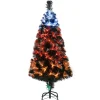 Hot National Tree Company 4 ft. Halloween Pre-Lit Black Tree with Fiber Optic, Candy Corn LED Light