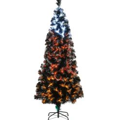 Outlet National Tree Company 6 ft. Halloween Pre-Lit Black Tree with Fiber Optic, Candy Corn LED Lights
