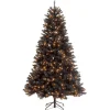 Sale National Tree Company 7 ft. Halloween Pre-Lit North Valley Spruce Full Black Tree with White Lights