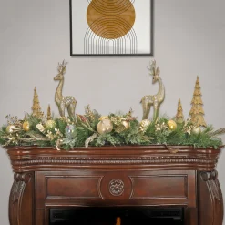 National Tree Company 6 ft. HGTV Home Collection Champagne Wishes Mantle Swag