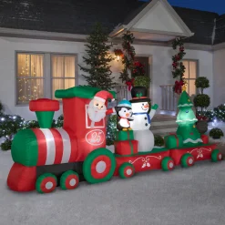 National Tree Company 16 ft. Inflatable Holiday Train with LED Lights