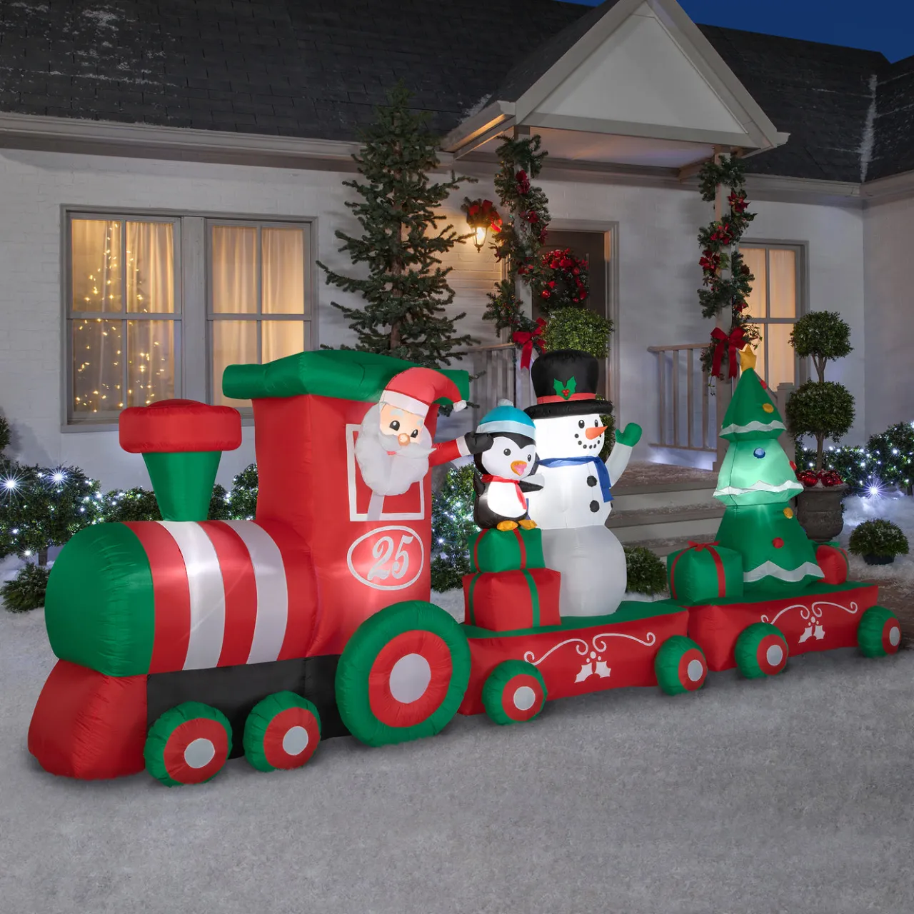 National Tree Company 16 ft. Inflatable Holiday Train with LED Lights