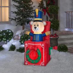 Sale National Tree Company 5 ft. Inflatable Jack-In-The-Box with LED Lights
