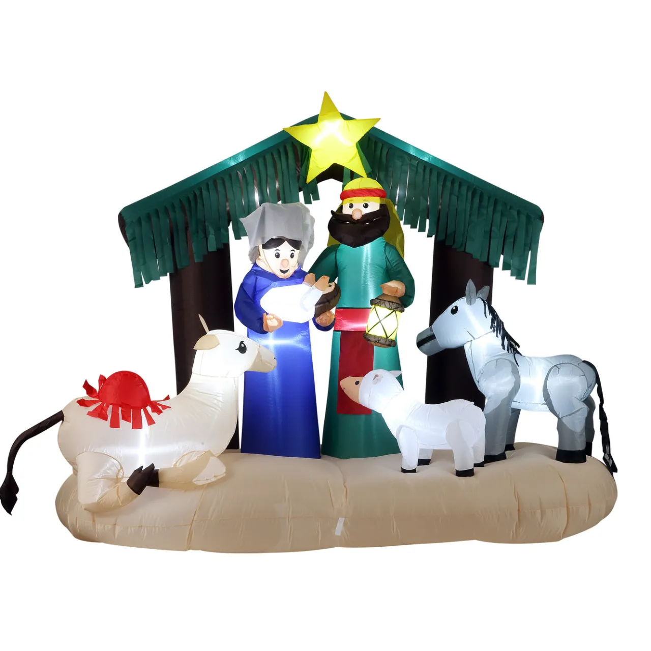 Best National Tree Company 6.5 ft Inflatable Nativity Scene with LED Lights