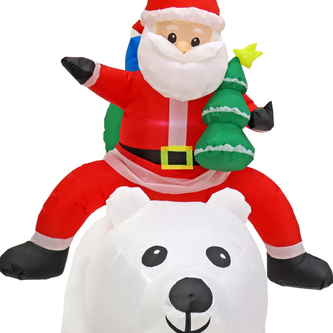 National Tree Company 6 ft. Inflatable Santa Riding Polar Bear