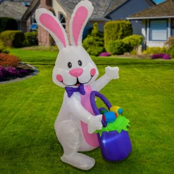 Sale National Tree Company 4 ft. Inflatable Waving Easter Bunny Decoration