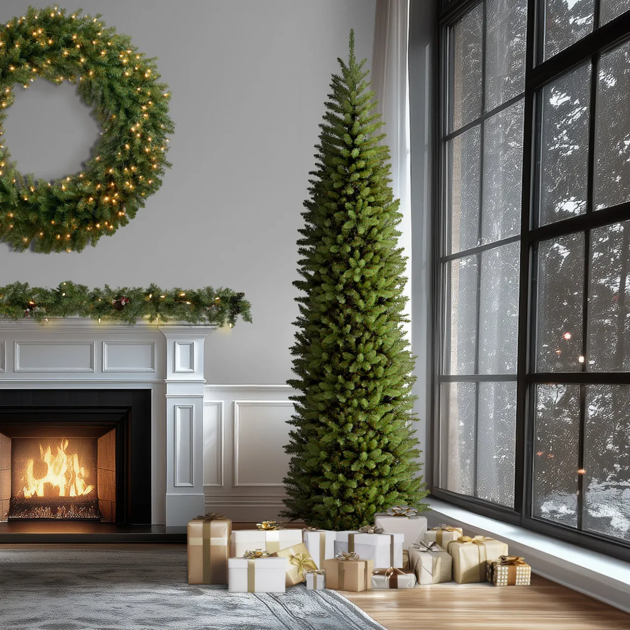 Online National Tree Company 12 ft. Kingswood Fir Pencil Slim Tree