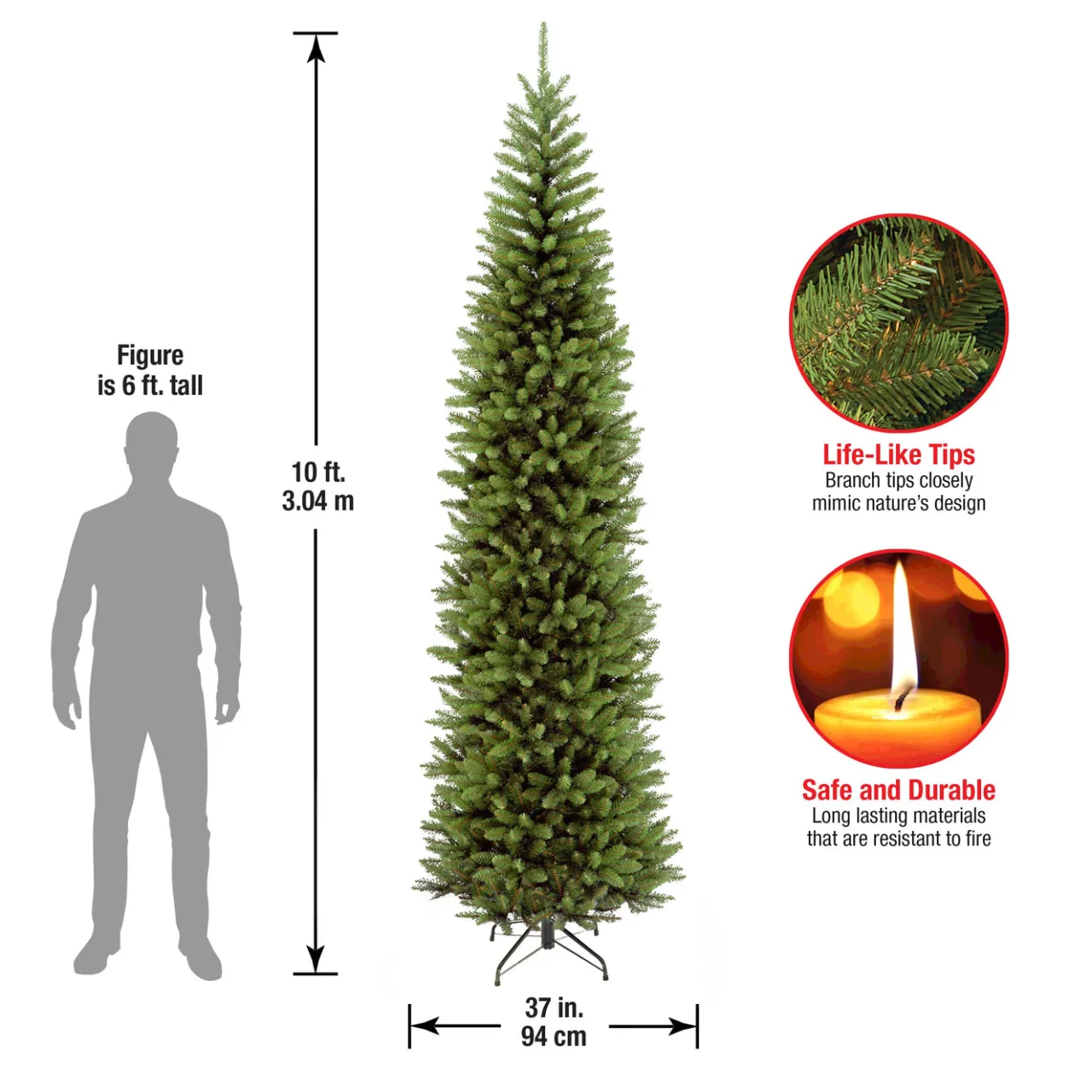Outlet National Tree Company 10 ft. Kingswood Fir Pencil Slim Tree