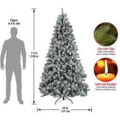 Sale National Tree Company 7.5 ft. North Valley Spruce Tree with Snow Dusted Braches