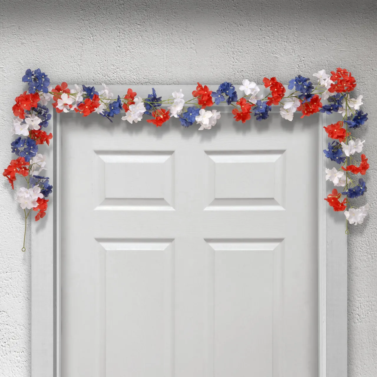 Discount National Tree Company 6 ft. Patriotic Hydrangea Garland, 2-Pack
