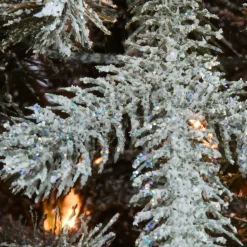 New National Tree Company 4 ft. Pre-Lit Snowy Morgan Spruce Tree with Clear Lights