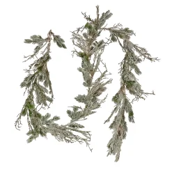 Online National Tree Company 9 ft. Pre-Lit Snowy Twig Garland with Warm White LED Rice Lights
