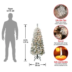 Discount National Tree Company 4.5 ft. Pre-Lit Acacia Medium Flocked Tree with Clear Lights