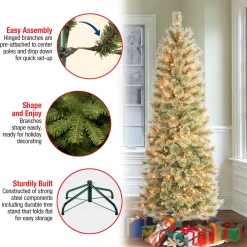 New National Tree Company 6 ft. Pre-Lit Arcadia Pine Cashmere Slim Tree with Clear Lights