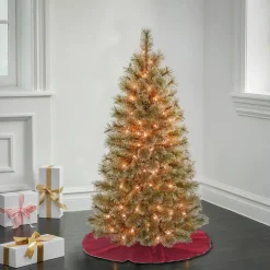 Sale National Tree Company 4.5 ft. Pre-Lit Arcadia Pine Cashmere Tree with Clear Lights
