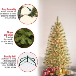 Sale National Tree Company 4.5 ft. Pre-Lit Arcadia Pine Cashmere Tree with Clear Lights