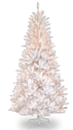 Hot National Tree Company 6.5 ft. Pre-Lit Asbury White Fir Slim Tree