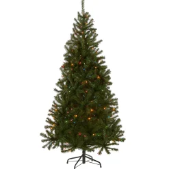 Hot National Tree Company 6 ft. Pre-Lit Aspen Spruce Slim Tree with Multicolor Lights