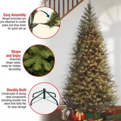 Clearance National Tree Company 6.5 ft. Pre-Lit Aspen Spruce Slim Tree with Clear Lights