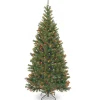 Clearance National Tree Company 7 ft. Pre-Lit Aspen Spruce Slim Tree with Multicolor Lights
