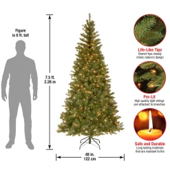 Clearance National Tree Company 7.5 ft. Pre-Lit Aspen Spruce Slim Tree with Clear Lights