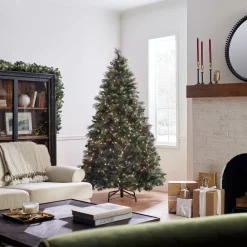 Sale National Tree Company 7 ft. Pre-Lit Carolina Pine Tree with Clear Lights