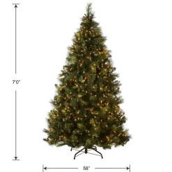 Sale National Tree Company 7 ft. Pre-Lit Carolina Pine Tree with Clear Lights