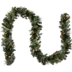 Clearance National Tree Company 9 ft. Pre-Lit Carolina Pine Garland with LED Lights