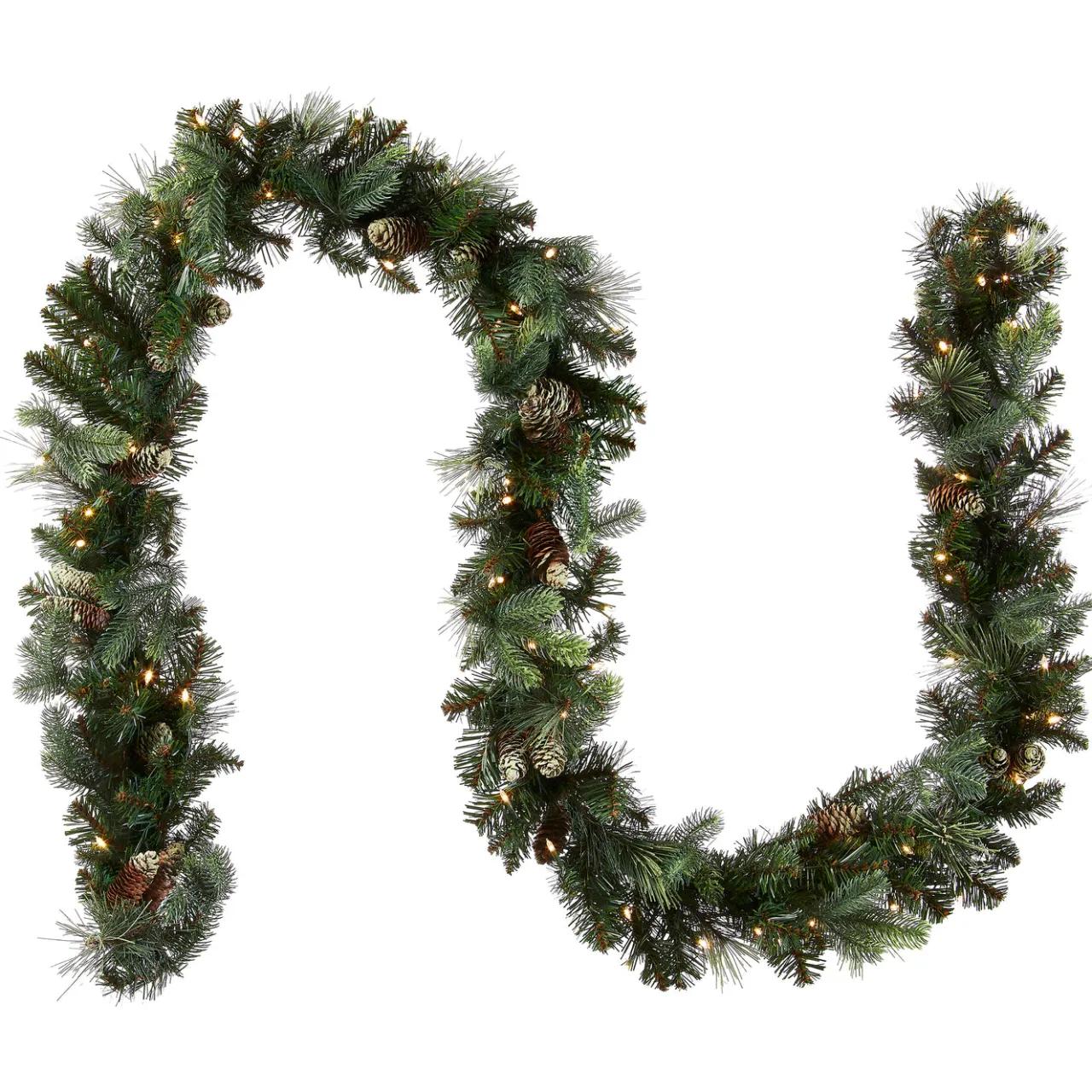Clearance National Tree Company 9 ft. Pre-Lit Carolina Pine Garland with LED Lights