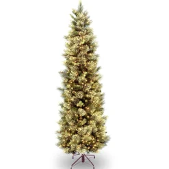 Hot National Tree Company 6.5 ft. Pre-Lit Carolina Pine Slim Tree with Clear Lights