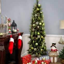 Hot National Tree Company 6.5 ft. Pre-Lit Carolina Pine Slim Tree with Clear Lights