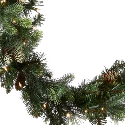 New National Tree Company 9 ft. Pre-Lit Carolina Pine Garland with Clear Lights