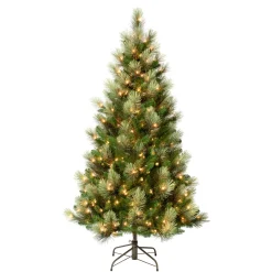 Sale National Tree Company 6 ft. Pre-Lit Charleston Pine Slim Tree with Clear Lights