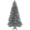 Discount National Tree Company 7.5 ft. Pre-Lit Christmas Crystal Pine Silver Metallic Tree