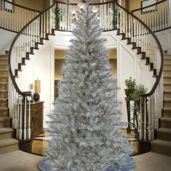 Discount National Tree Company 9 ft. Pre-Lit Christmas Crystal Pine Tree with LED Lights
