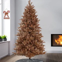 Online National Tree Company 7.5 ft. Pre-Lit Christmas Rose Gold Metallic Tree