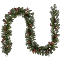 Online National Tree Company 9 ft. Pre-Lit Crestwood Spruce Garland with LED Lights