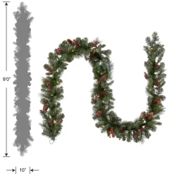 Clearance National Tree Company 9 ft. Pre-Lit Crestwood Spruce Garland with Clear Lights